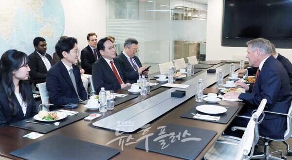 정인교 통상교섭본부장, 미국 허드슨 연구소 방문. (사진=산업통상자원부)/뉴스후플러스