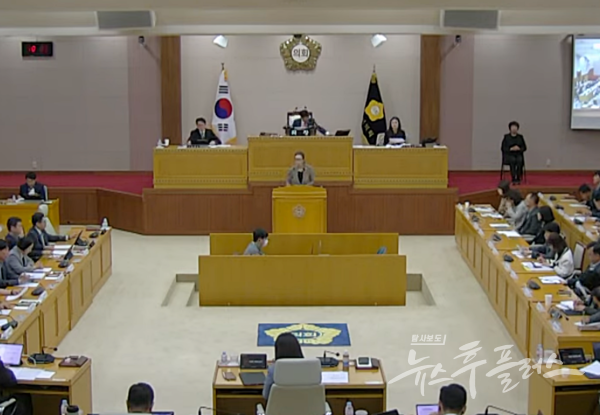 최수연 부의장이 10월 24일 열린 제381회 임시회 제5차 본회의에서 5분 자유발언을 하고 있다. (양주시의회 유튜브 캡처)/뉴스후플러스.